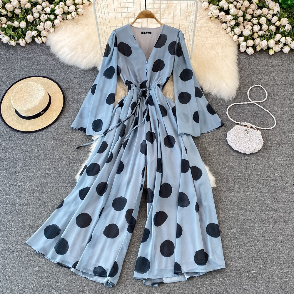 HOOR Polka Dot Jumpsuit Blue One size