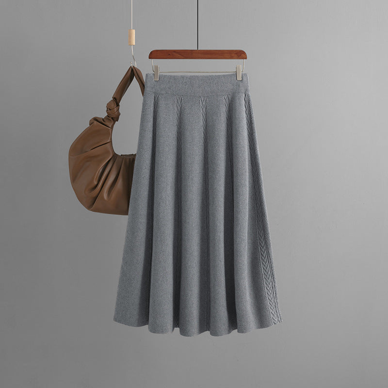 HOOR Winter Knitting Skirt Gray Average Size