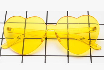 HOOR Candy Heart Sunglasses Yellow
