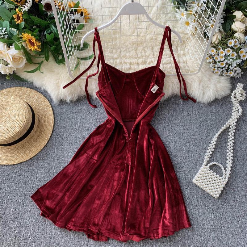 HOOR Off Shoulder Velvet Dress