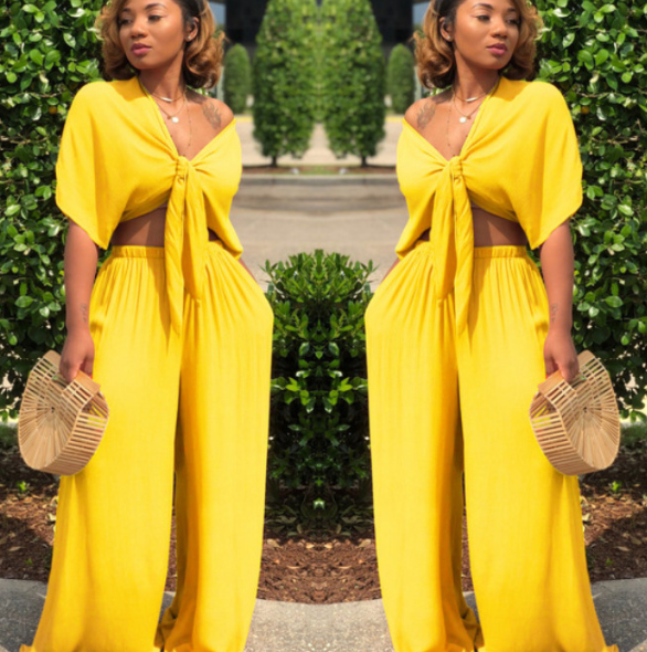 HOOR A Two-Piece Dress Yellow