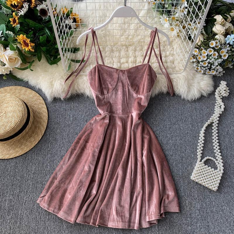 HOOR Off Shoulder Velvet Dress