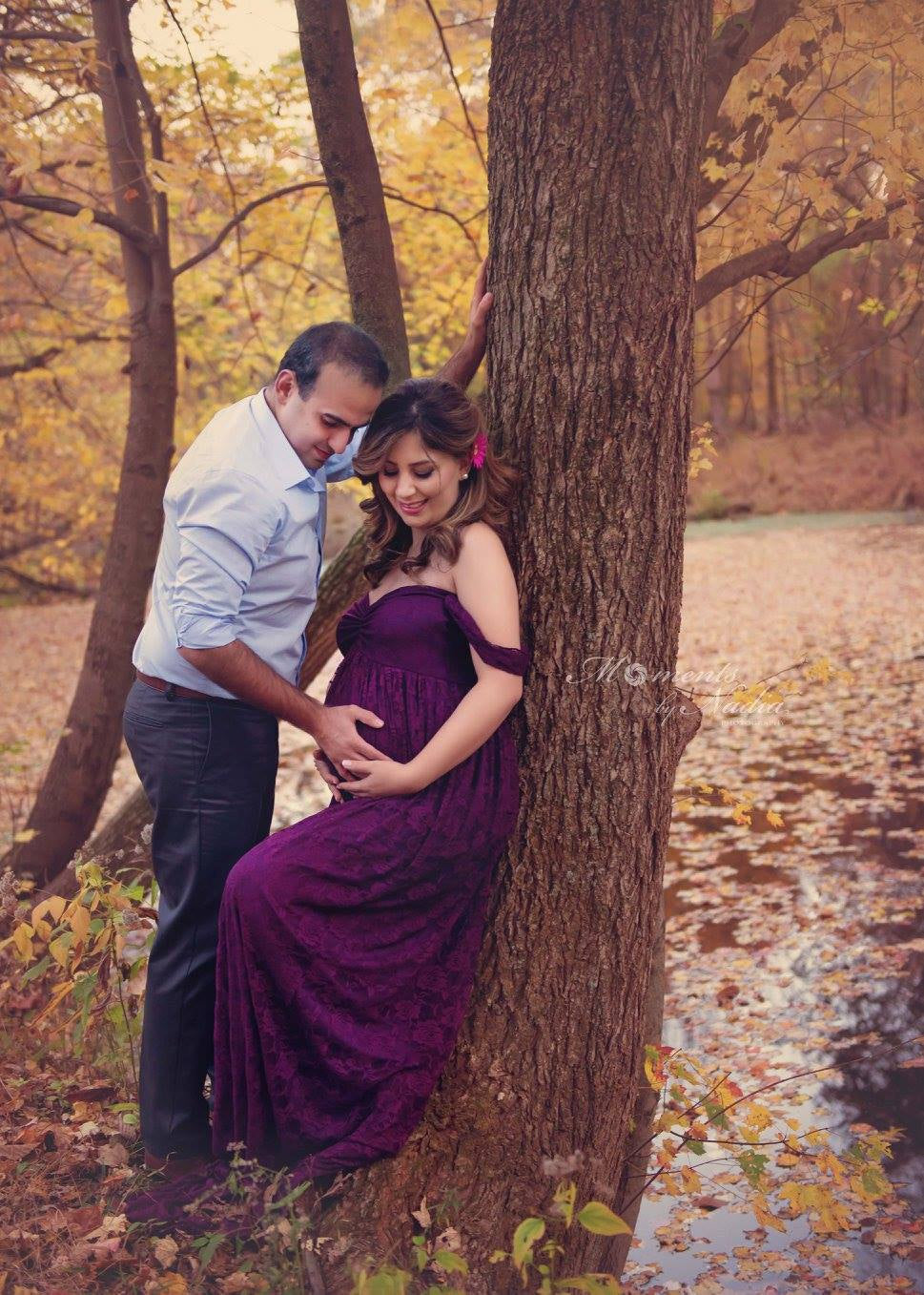 HOOR Lace pregnant Dress Purple