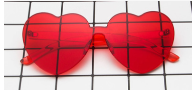 HOOR Candy Heart Sunglasses Red