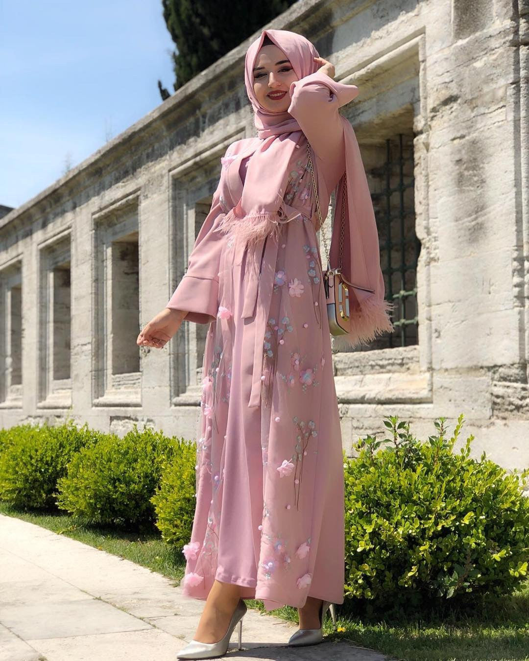 HOOR Turkish Embroidery Robe Pink