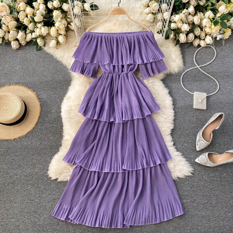 HOOR Slimming Sexy Dress Purple One size