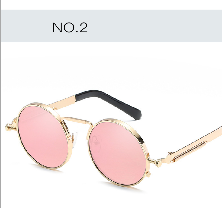 HOOR Reflective Sunglasses Gold frame barbie powder