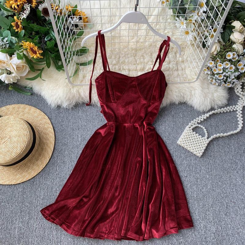 HOOR Off Shoulder Velvet Dress