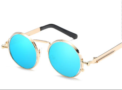 HOOR Reflective Sunglasses Golden frame ice blue