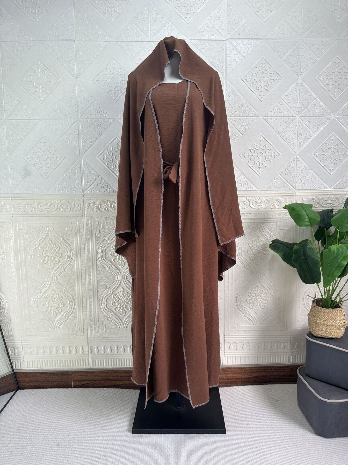 HOOR Dubai Turkey Hijab Dark Coffee Plus Headscarf