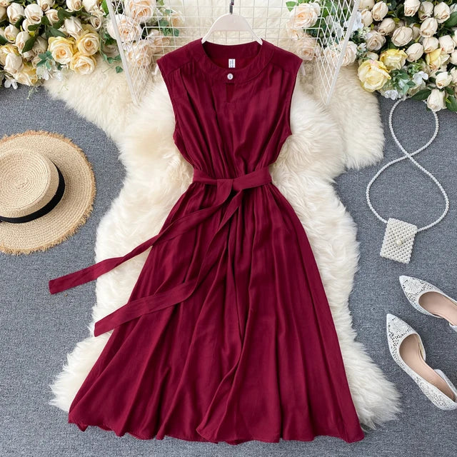 HOOR Elegant Bandage Dress Burgundy One Size