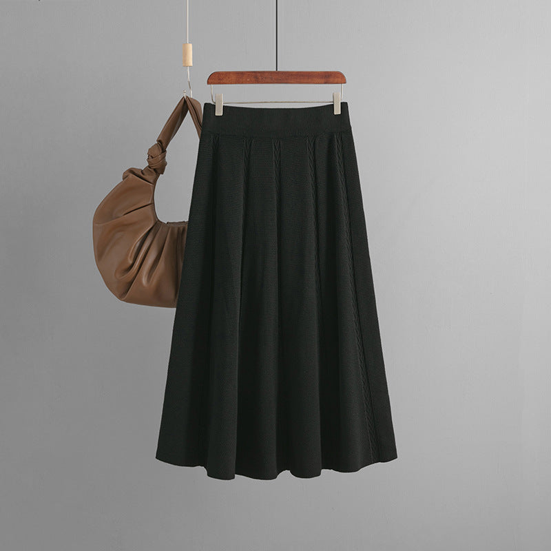 HOOR Winter Knitting Skirt Black Average Size