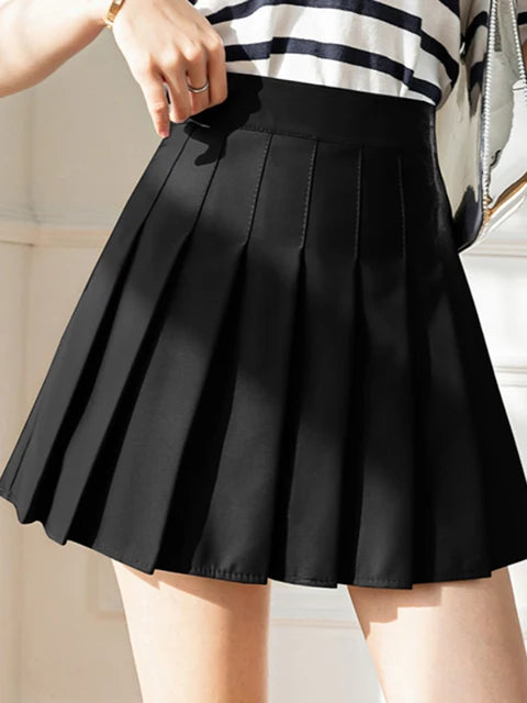 HOOR High Waist Zipper Mini Skirts black M