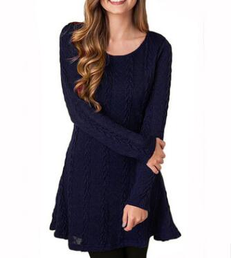 HOOR Loose knitted Sweaters Blue