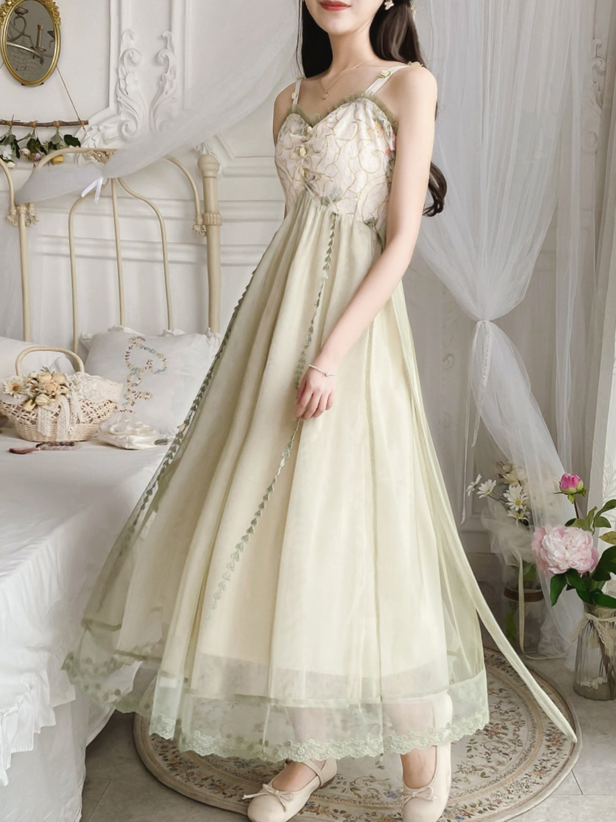 HOOR Fairy Lace Mesh Dress Main image color
