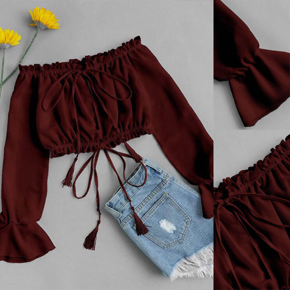 HOOR Lace-up Short Top