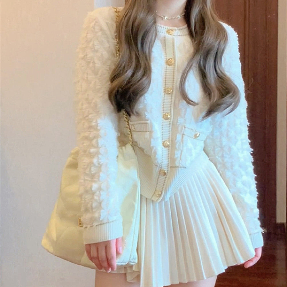 HOOR Coat Short Skirt Set White Coat