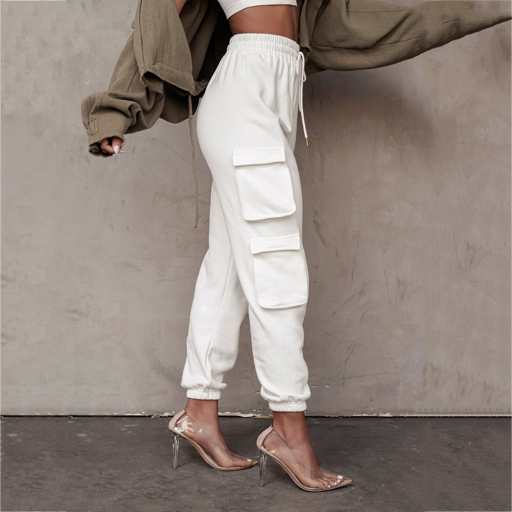 HOOR Fashion Casual Dress White Pants