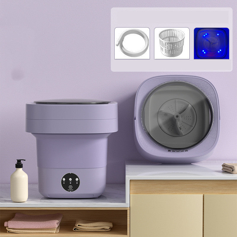HOOR Mini Washing Machine Purple Blue Light 220V US
