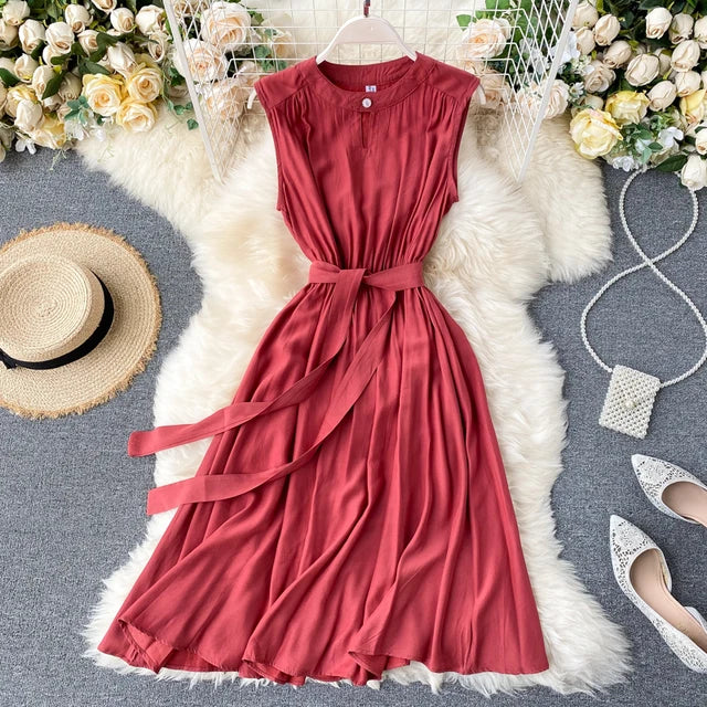 HOOR Elegant Bandage Dress Red One Size