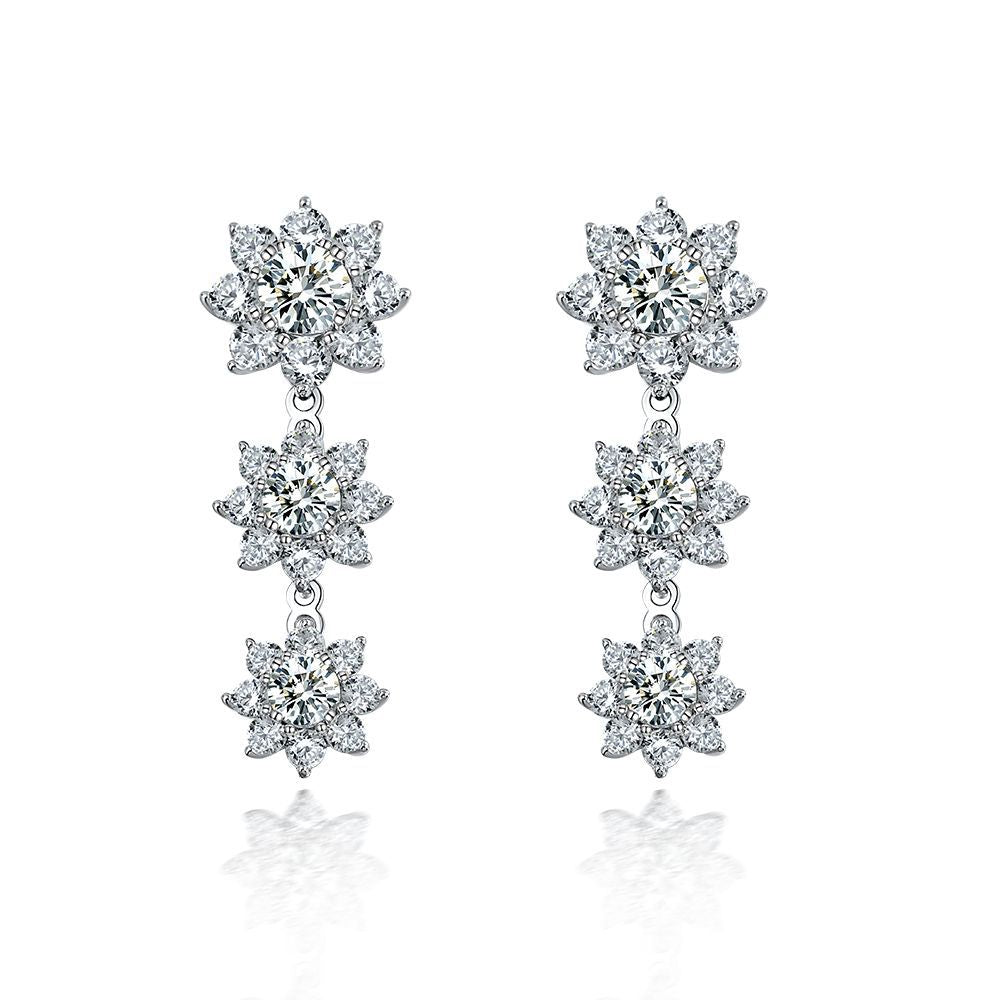 HOOR Floral Diamond Earrings White