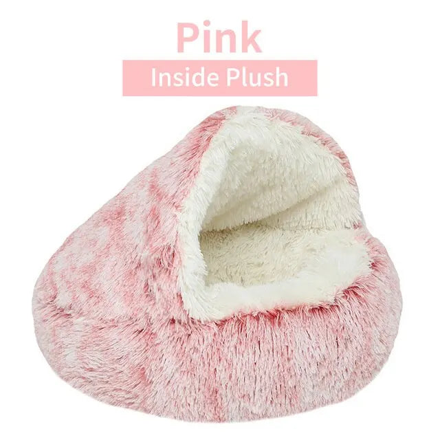 HOOR Soft Plush Pet Bed Pink-Inside Plush 40x40cm