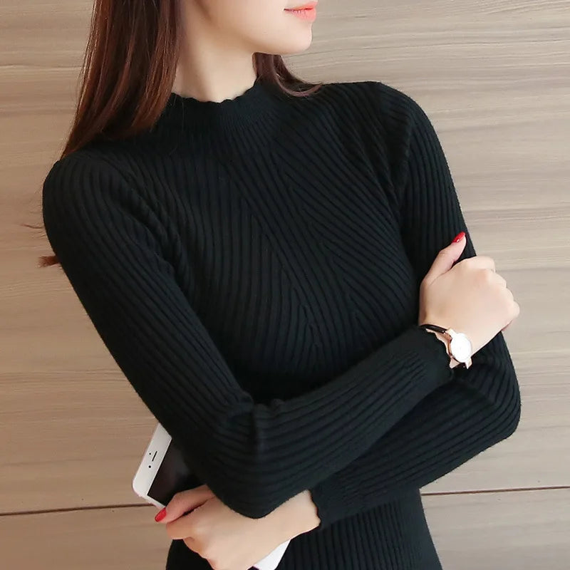 HOOR Elegant Sweater for Women Black One Size