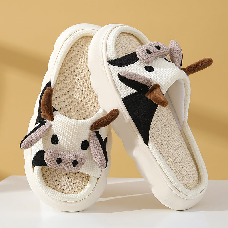 HOOR Cow Slippers Linen