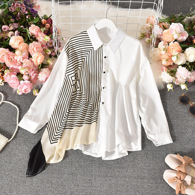 HOOR Loose Mid-length Shirt White One Size