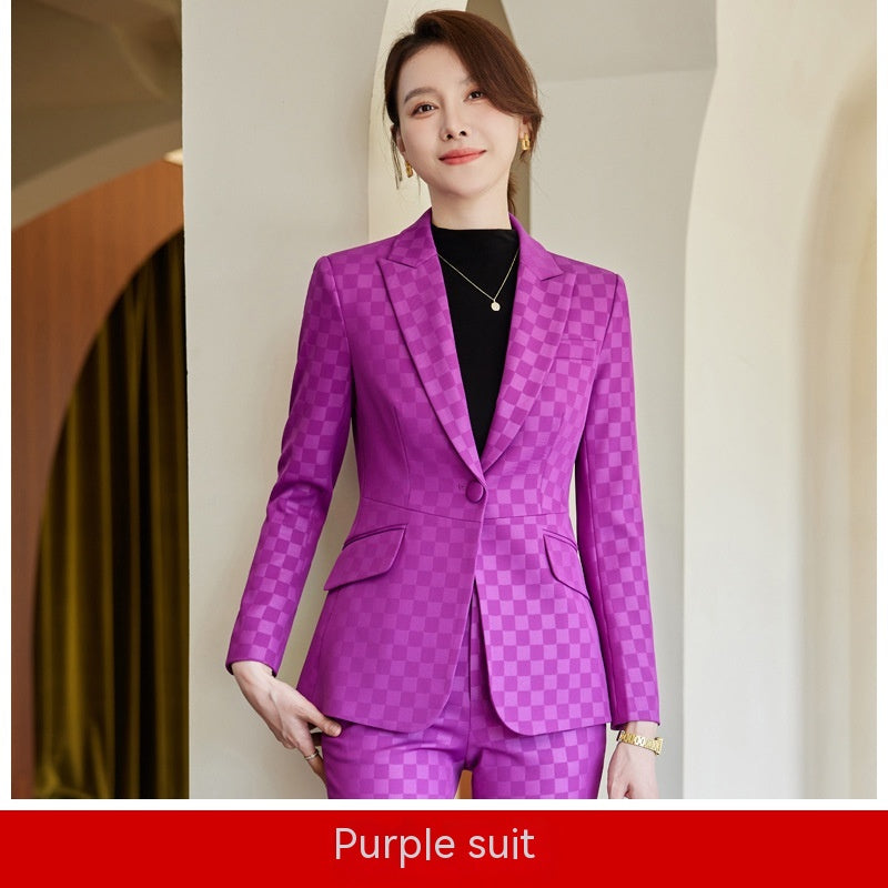 HOOR Socialite Green Slim Suit purple suit jacket