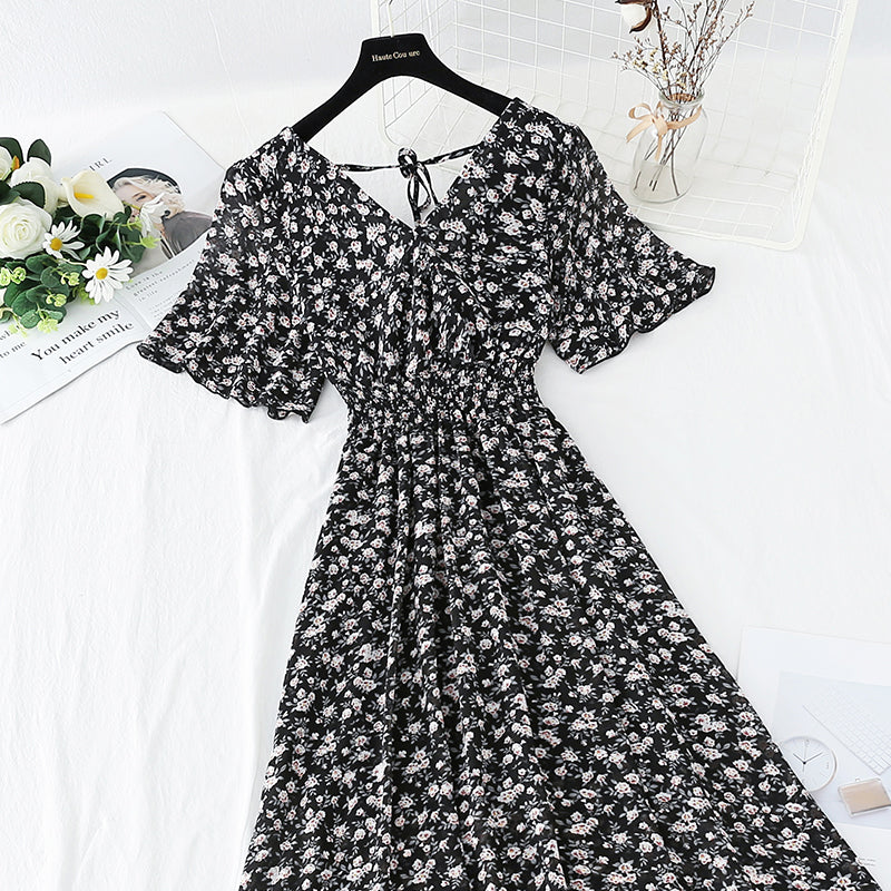 HOOR Gentle Chiffon Dress Fresh black