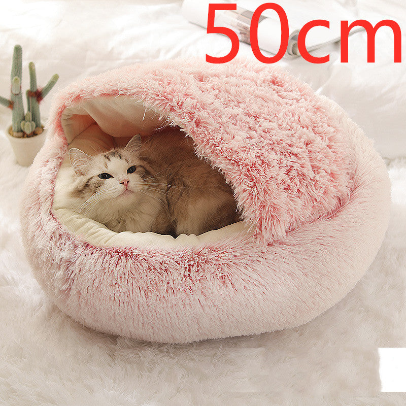 HOOR 2 In 1 Pets Winter Bed Pink50cm