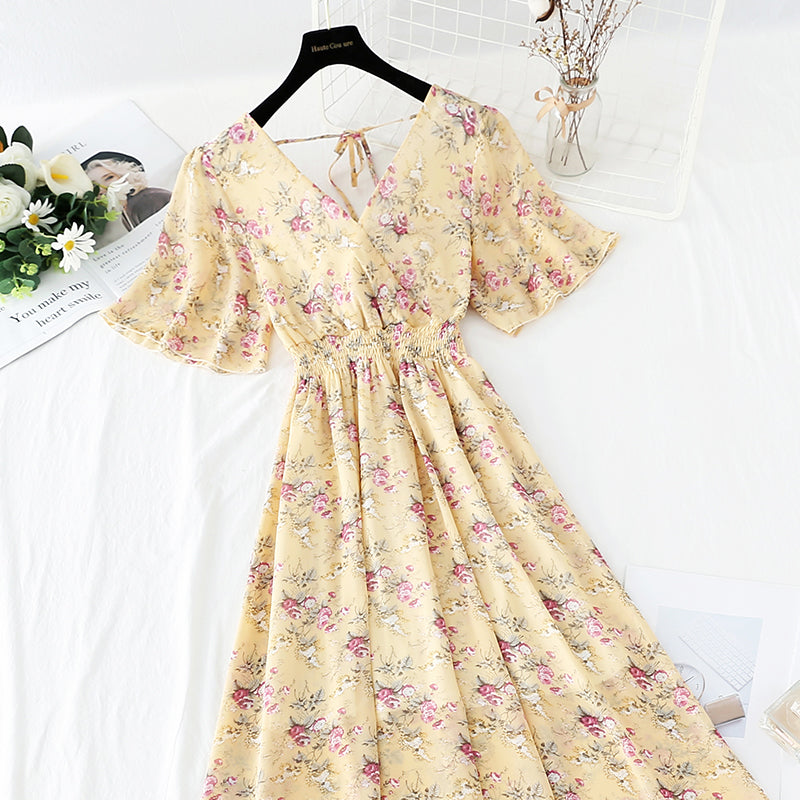 HOOR Gentle Chiffon Dress Yellow