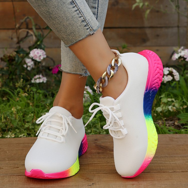 HOOR Rainbow Sole Sneakers White