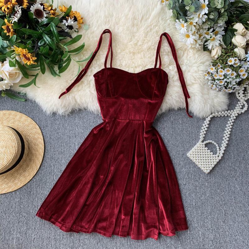 HOOR Off Shoulder Velvet Dress