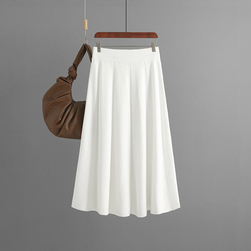 HOOR Winter Knitting Skirt White Average Size