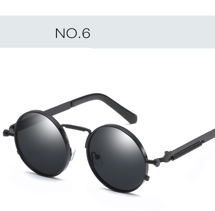 HOOR Reflective Sunglasses Black frame gray piece