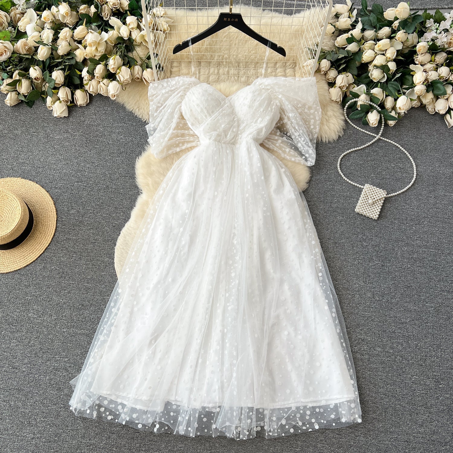 HOOR Luxury White Dress White