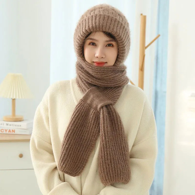 HOOR Winter Warm Knitted Scarf Khaki