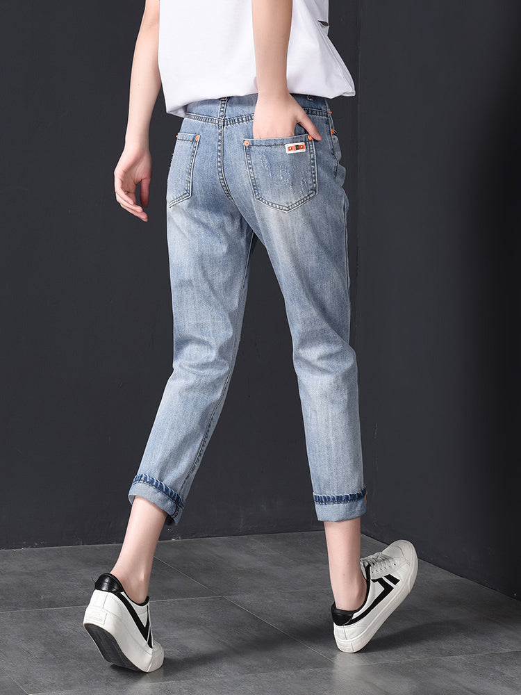 HOOR High Waist Ripped Jean