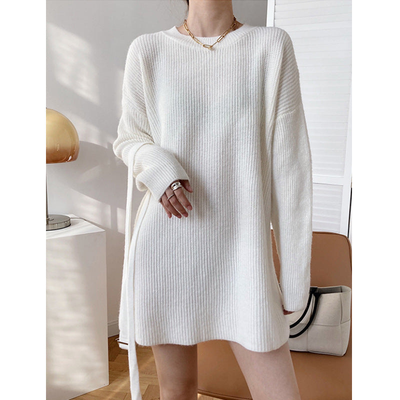 HOOR Sexy Sweater Dress White Onesize