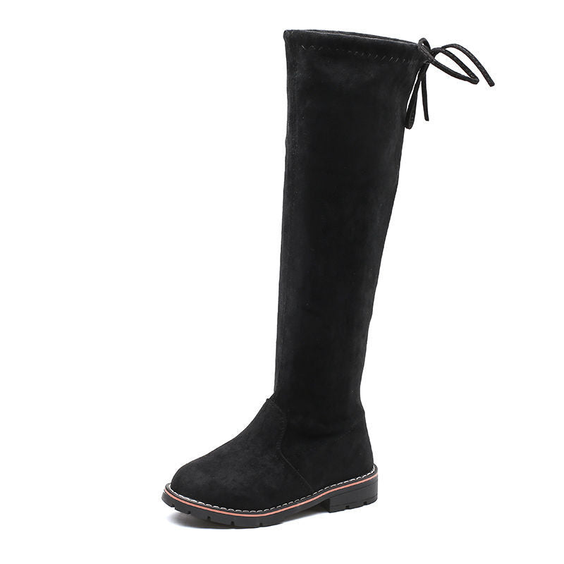 HOOR Velvet Boots for Girls Black 1