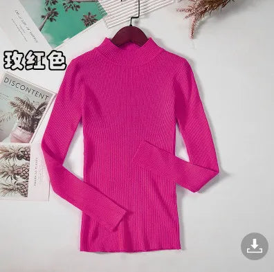 HOOR Pullover Warm Solid Color Fuchsia One Size