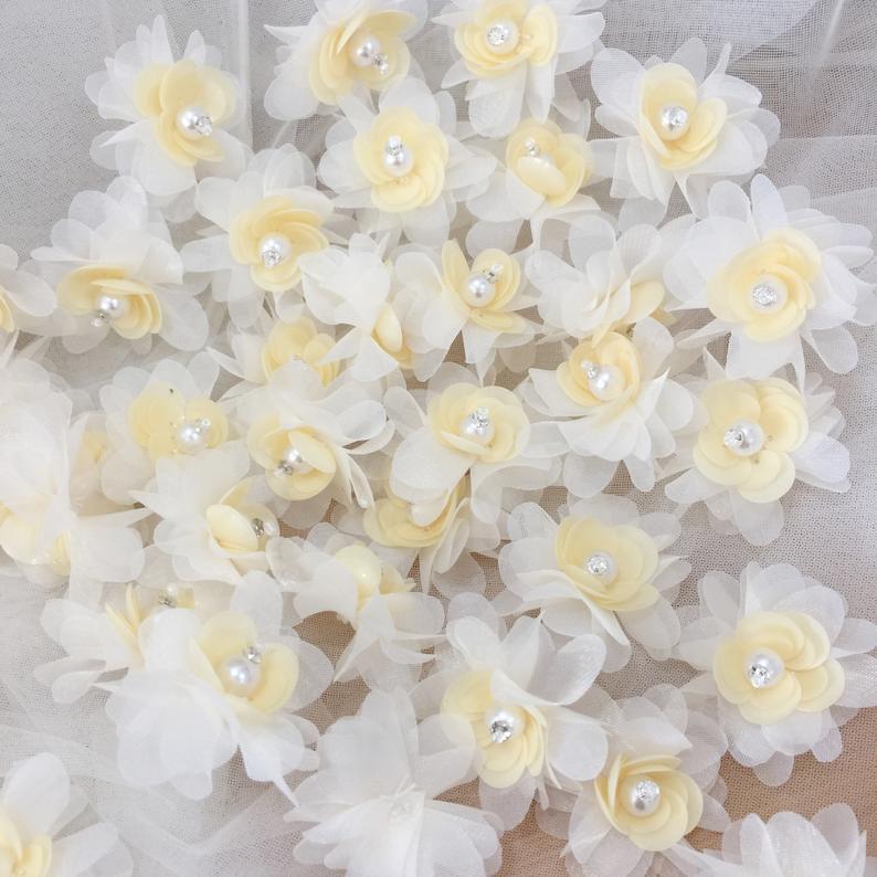 HOOR Pearl Handmade Rosette Yellow mix