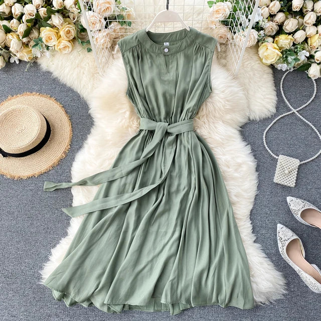 HOOR Elegant Bandage Dress Light Green One Size