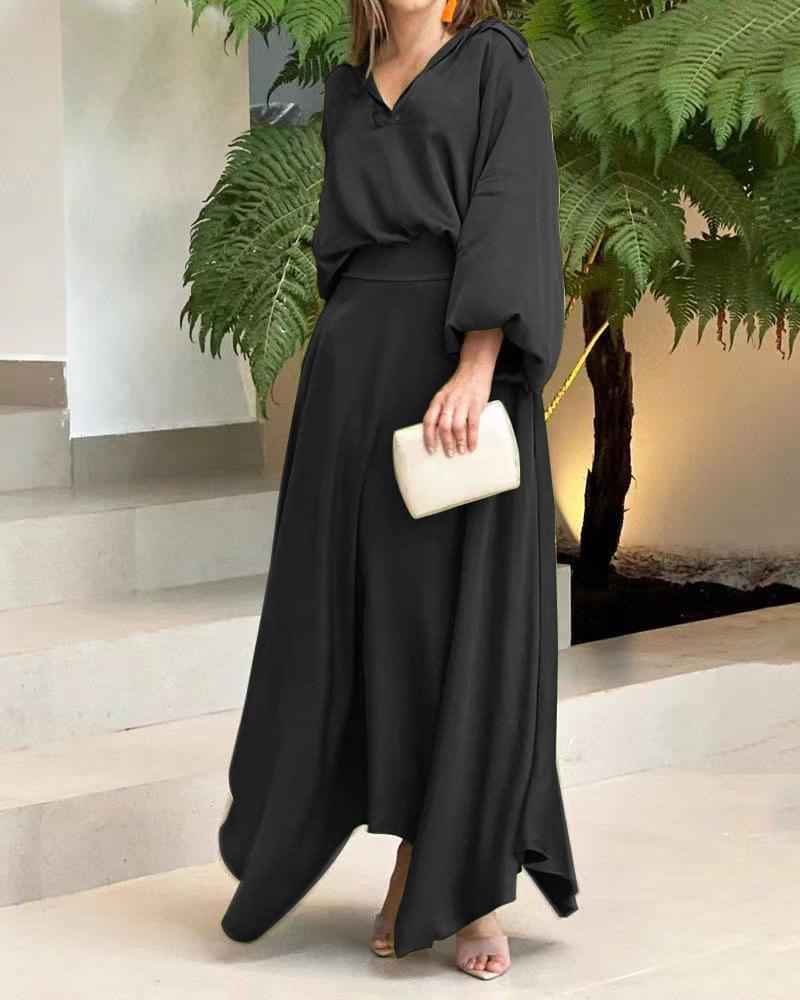 HOOR Loose Long Dress Black