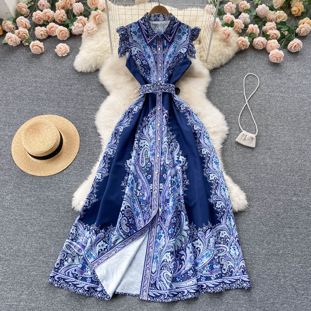 HOOR Polo Collar Dress Blue