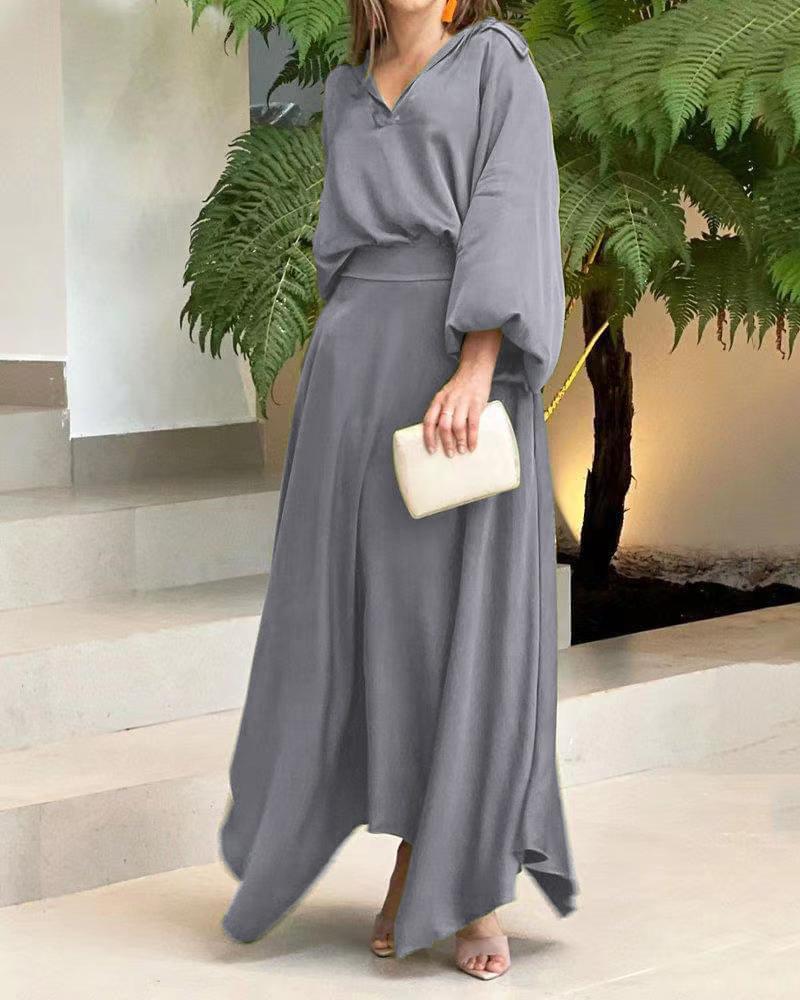 HOOR Loose Long Dress Gray