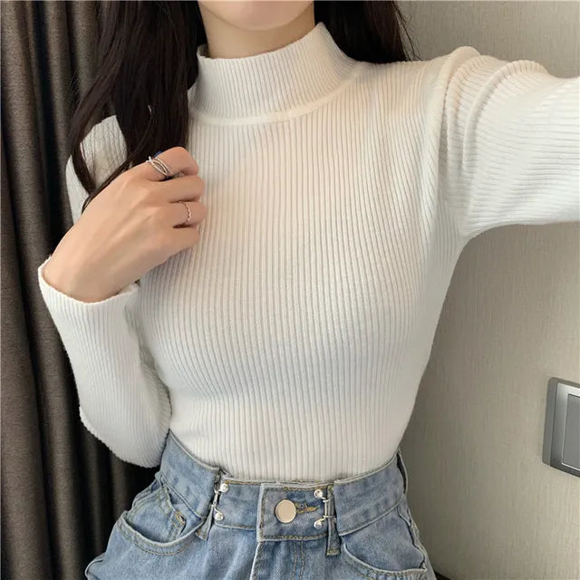 HOOR Pullover Warm Solid Color Ivory One Size