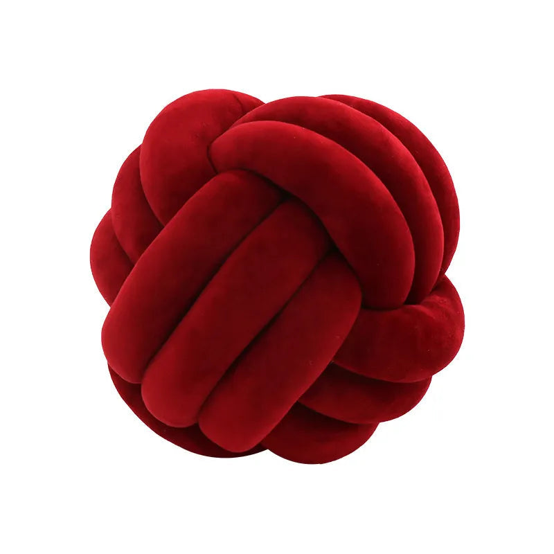 HOOR Knotted Ball Throw Pillow Red